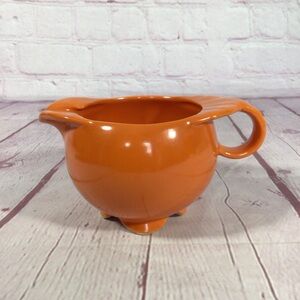 Vintage Orange Ceramic Footed Creamer